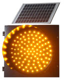 300mm 太阳能黄闪灯 LED黄闪红慢灯 交通信号路障灯 路口警示灯