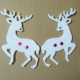 圣诞泡沫小鹿雪花铃铛一包一对装小鹿圣诞节装饰品泡沫窗帖