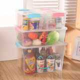 加厚透明整理箱子玩具收纳箱塑料盒子有盖大号小号手提储物箱包邮