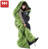 Naturehike户外加大号睡袋信封带帽型冬季保暖睡袋可拼接双人睡袋