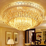 简约现代客厅灯圆形水晶灯 温馨卧室led吸顶灯 欧式奢华大气灯具