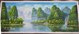 中式山水风景油画《桂林山水》无框画 纯手绘客厅大堂餐厅装饰画