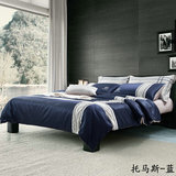 欧式床品四六件套 灰蓝金多色美式床笠简约样板房间家纺床上用品