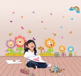 特价 卡通墙贴儿童房间卧室向日葵太阳花笑脸幼儿园教室装饰贴画