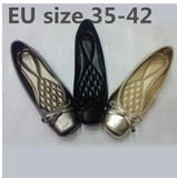 Plus Size 35-42 Fashion bowknot Women Flats black Shoes女鞋