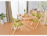 实木折叠椅布艺休闲靠椅欧式餐桌椅宿舍书桌椅家用可拆洗折叠椅子