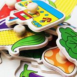 早教拼图拼板玩具一周岁半手抓板 儿童男孩女孩子1-2-3-4岁益智力