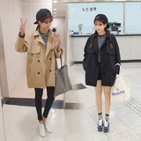 2015春季新款中长款小斗篷式韩版女装百搭风衣外套复古长袖女外套