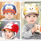 秋冬婴儿帽子宝宝套头帽纯棉儿童雷锋帽男女童0-3-6个月3岁护耳帽
