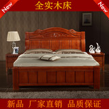 现代中式全实木床木质橡木1.8米1.5米高箱储物双人床卧室套房家具