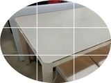 中美式高档装修黑白肤金属玻璃欧式餐桌椅组合客厅厨房长方形餐桌