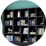 宜家书柜书架简约现代简易置物架收纳柜办公室书橱带门自由组合