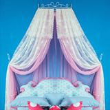 挂墙单开加密落地式床幔公主风韩式床帘圆顶床幔1.8米蚊帐床罩