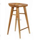 简约现代实木吧台凳子美式高脚凳休闲户外咖啡椅餐椅家用客厅椅子