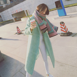 2015冬季新款女装韩版修身显瘦保暖中长款毛呢大衣外套CD54096