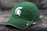 Nike耐克NCAA密歇根州立大学斯巴达人队棒球帽休闲运动遮阳绿帽子