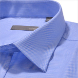 正品罗蒙夏季男士短袖衬衣蓝色商务正装全棉中年半袖薄款纯棉衬衫