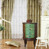 美式小玄关柜田园彩绘沙发边柜欧式做旧床头柜简约现代中式客厅柜