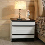 新款白色烤漆床头柜实木2抽钢琴烤漆宜家床边柜简约现代床角柜 整