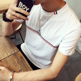 夏款男士日系小清新短袖T恤青年韩版修身简约百搭潮流半袖打底衫