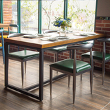 复古实木餐桌椅酒吧餐厅桌椅创意铁艺书桌会议桌电脑桌家居餐桌
