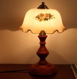 实木台灯新中式装饰书房卧室床头柜灯创意木质客厅灯0
