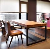 欧美式复古LOFT实木餐桌茶几铁艺创意电脑办公现代简约休闲书桌椅