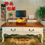 中式棕色欧式长方形茶几 实木烤漆描金茶几 客厅小户型电视柜组装