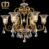 欧式全铜吊灯简欧复古客厅水晶灯具美式大气奢华卧室餐厅纯铜灯饰