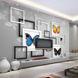 蝴蝶标本 3D无缝一整张壁画 环保 简约现代电视背景墙 卧室