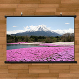 樱花国度日本富士山雪景海报挂画有框画岛国风情名山客厅装饰画