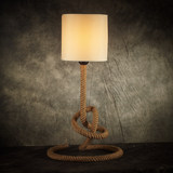 美式创意个性可调光实木节能小台灯 现代简约家用麻绳卧室床头灯