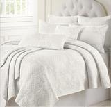 外贸原单全棉出口床品韩国床盖床单绗缝三件套欧式纯棉冬季白色
