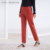 Amii Redefine品牌女装 2016春夏新款文艺直筒大码长裤显瘦休闲裤