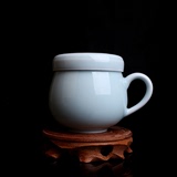 龙泉青瓷办公带过滤网带盖杯子泡茶陶瓷茶具瓷杯创意茶杯同心杯