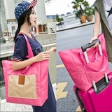 韩版便携折叠购物袋手提环保袋旅行收纳包大容量单肩购物包 包邮