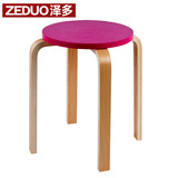 小圆凳餐桌凳实木质家用凳子木凳可摞叠非塑料独凳园矮凳彩色小凳