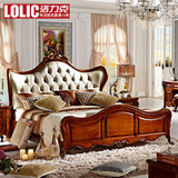洛力克美式床实木 卧室套装家具组合 欧式实木床衣柜成套家具D01T