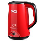 正品品牌SKG 8041电热水壶双层保温壶高档全304不锈钢电开水壶