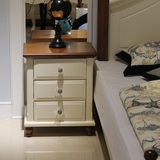 地中海全实木床头柜 白色欧式实木床头柜儿童单门收纳柜新款特价