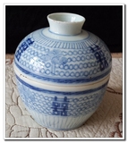 明清瓷器清代青花喜字罐学习标本古瓷器老瓷器糖罐古玩古董