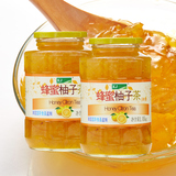 【满99包邮】KJ蜂蜜柚子茶 国产版水果茶蜂蜜冲饮 瓶装1050g*2瓶