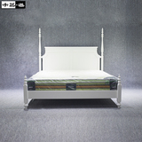 定制纯实木床美式乡村白橡木床地中海式实木床双人床1.51.8米环保