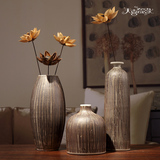 景德镇陶瓷花瓶三件套 现代客厅台面电视柜插花家居软装饰品摆件