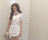软妹同款韩国新款学生乖乖牌的白色衬衫上衣女少女裙子两件套装女