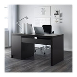 一凡上海宜家代购IKEAMALM马尔姆书桌简约实木写字台办公桌黑褐色
