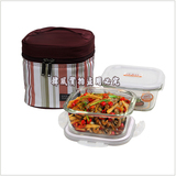 韩国locklock玻璃饭盒微波炉保鲜碗乐扣乐扣便当盒套装LLG214S902