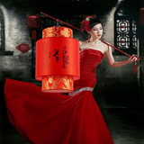 中古 中式仿古吊灯 红色喜庆布艺灯笼 餐厅走廊过道阳台吧台茶楼