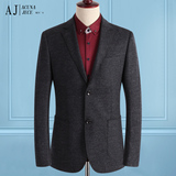 AJ16春季新款男士修身羊毛呢子单西服休闲小西装英伦毛呢外套男