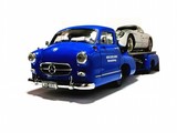 全新原包带证 CMC 1:18 1955 奔驰蓝色 拖车 汽车模型 现货!